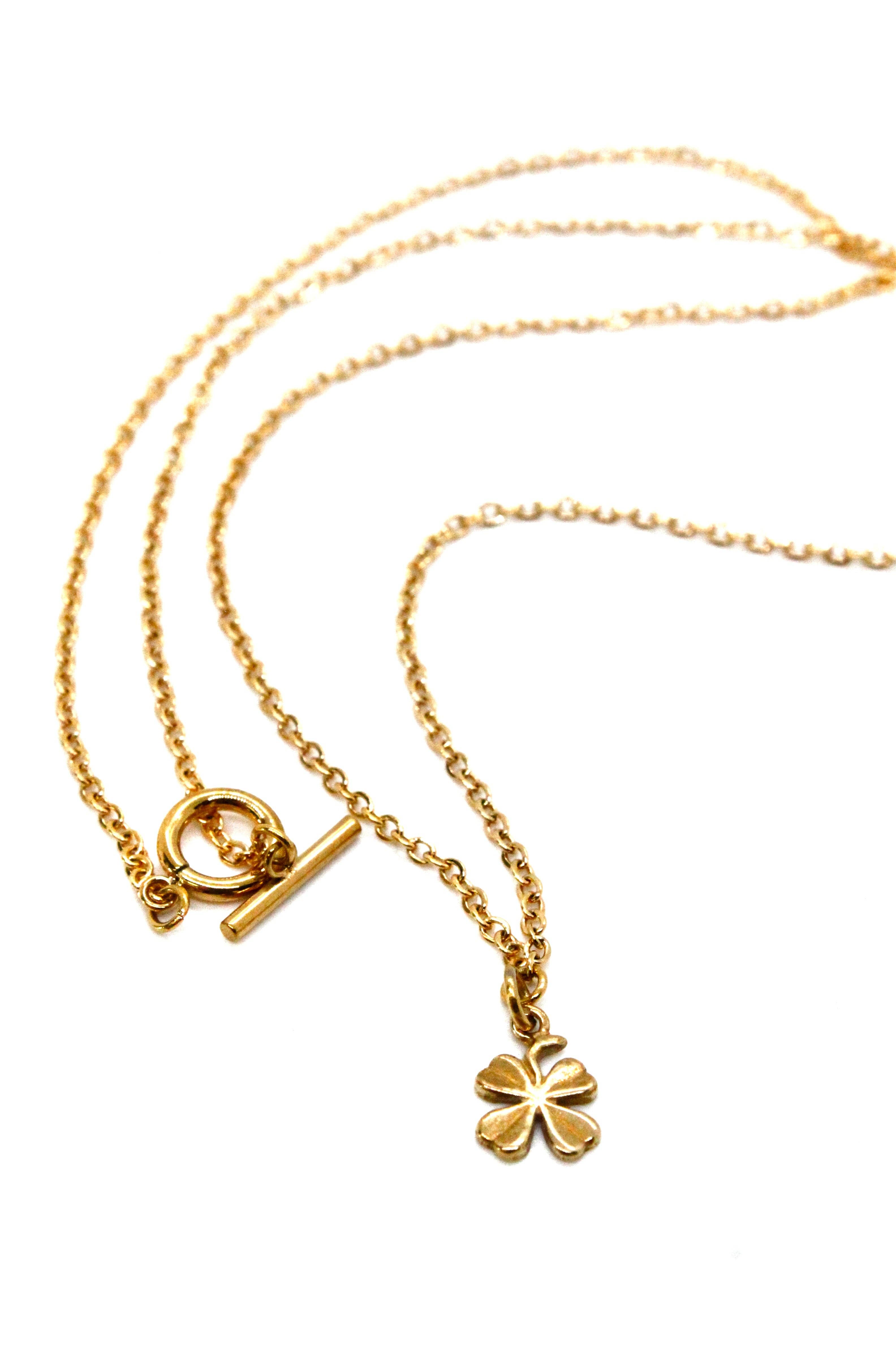 LIZOU - Wholesale Pendant/Charm Necklace - Gold Chain Necklace with Golden Bronze French Religious Medal -French Medals Collection-0