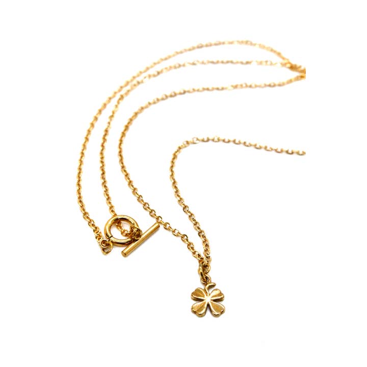 LIZOU - Wholesale Pendant/Charm Necklace - Gold Chain Necklace with Golden Bronze French Religious Medal -French Medals Collection-