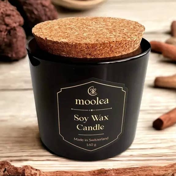 Cedarwood and Sandalwood Soy Wax Candle for wholesale by Moolea