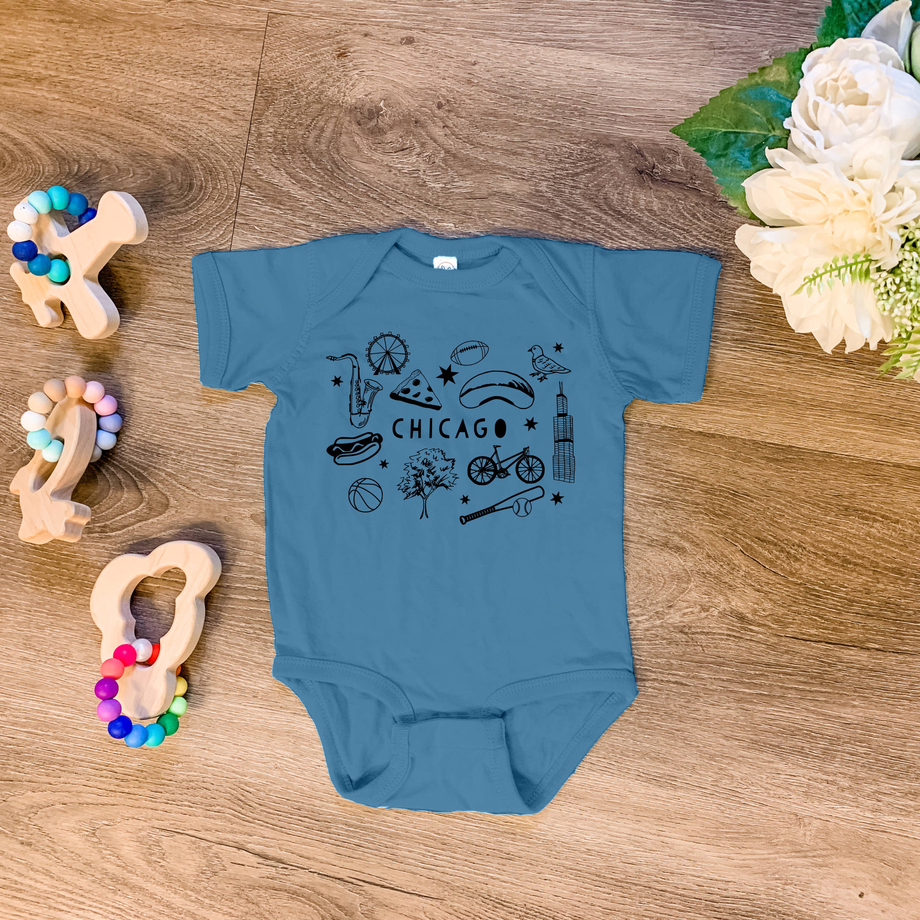 Moonlight Makers – Großhandel Body (ohne Füße) – Baby – Chicago, IL Collage - Baby-Body - CHI, ChiTown1