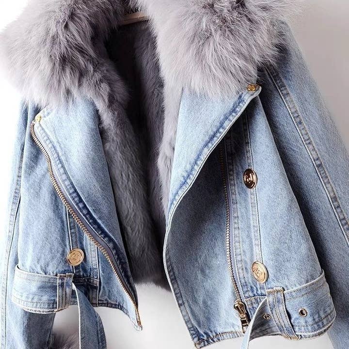 Productseeker - Wholesale Denim Jacket - Women's - JK1022Y Women's Detachable Faux Fur Lining Denim Jacket