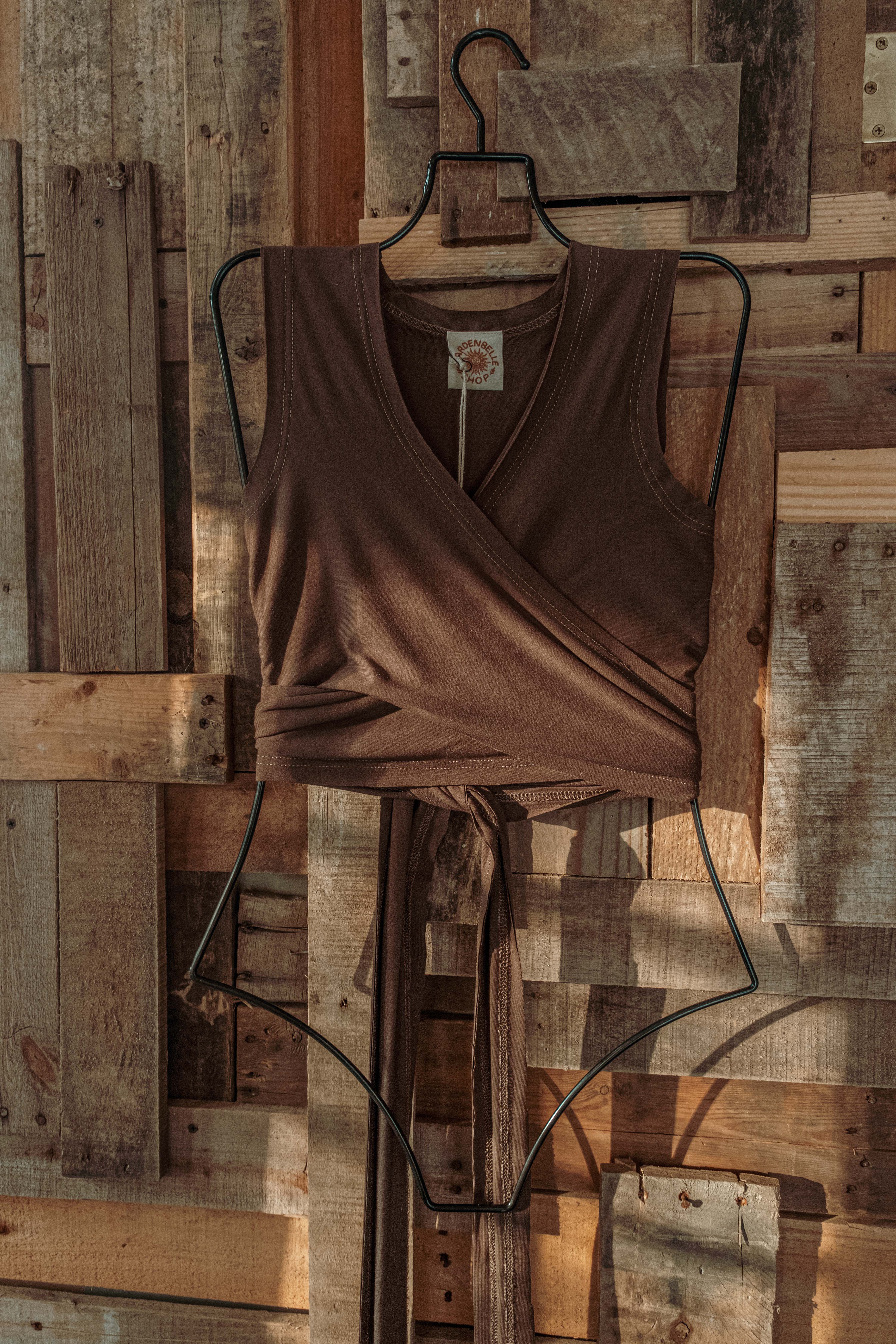 Gardenbelle Shop - Vente Chemisier – femme - Haut cache-cœur extensible Yoga EcoVero, style bohème2