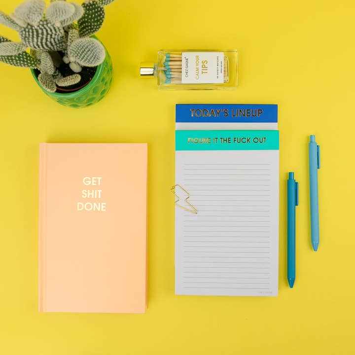 Chez Gagné - Wholesale Notepad - Today's Line Up - Lined Notepad - Perforated Sheets - Royal Blue