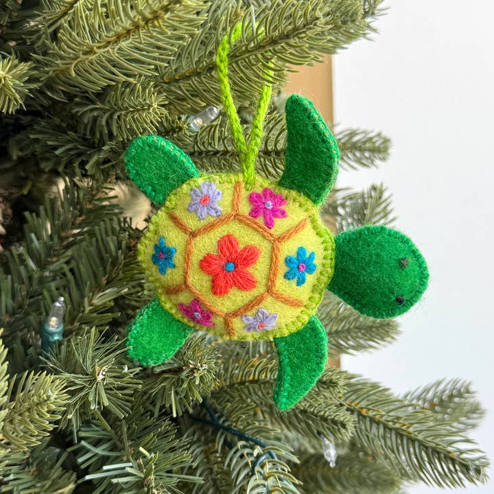 Ornaments 4 Orphans - Wholesale Ornament - Sea Turtle Embroidered Wool Christmas Ornament2