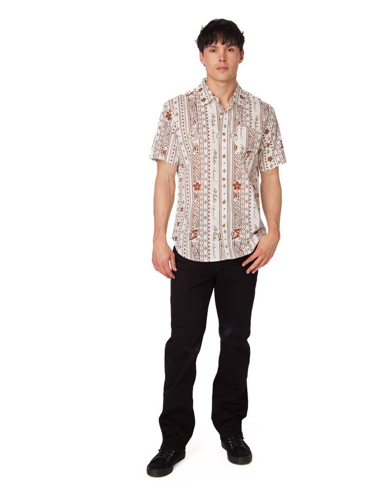 Hawk's Bay - Wholesale Button Down Shirt - Men's - Men's Woven Printed Short Sleeve Shirt