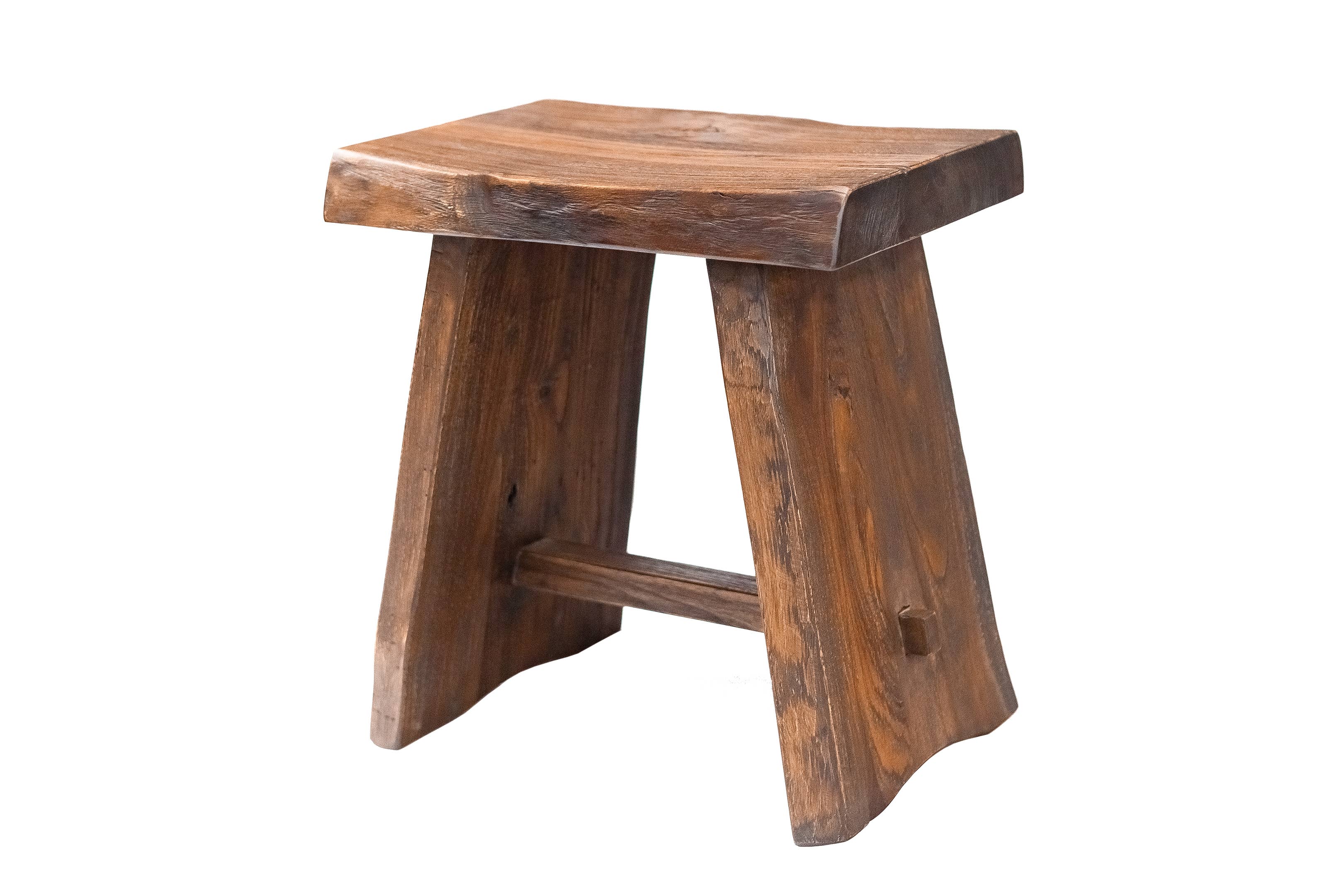 Nordic Teak - Vente Tabouret - Tabouret en teck de style nordique avec assise incurvée