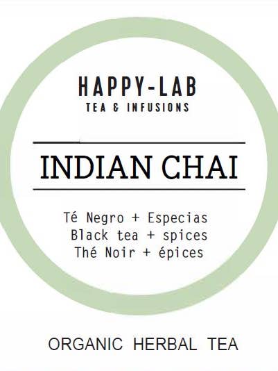 Happy-Lab INDIAN CHAI ORGANIC tea & spices pyramid in sachet for wholesale by Happy-Lab