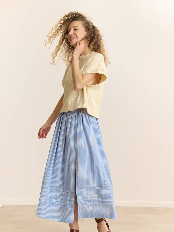Striped midi skirt - COSETTE for wholesale by Garance Paris