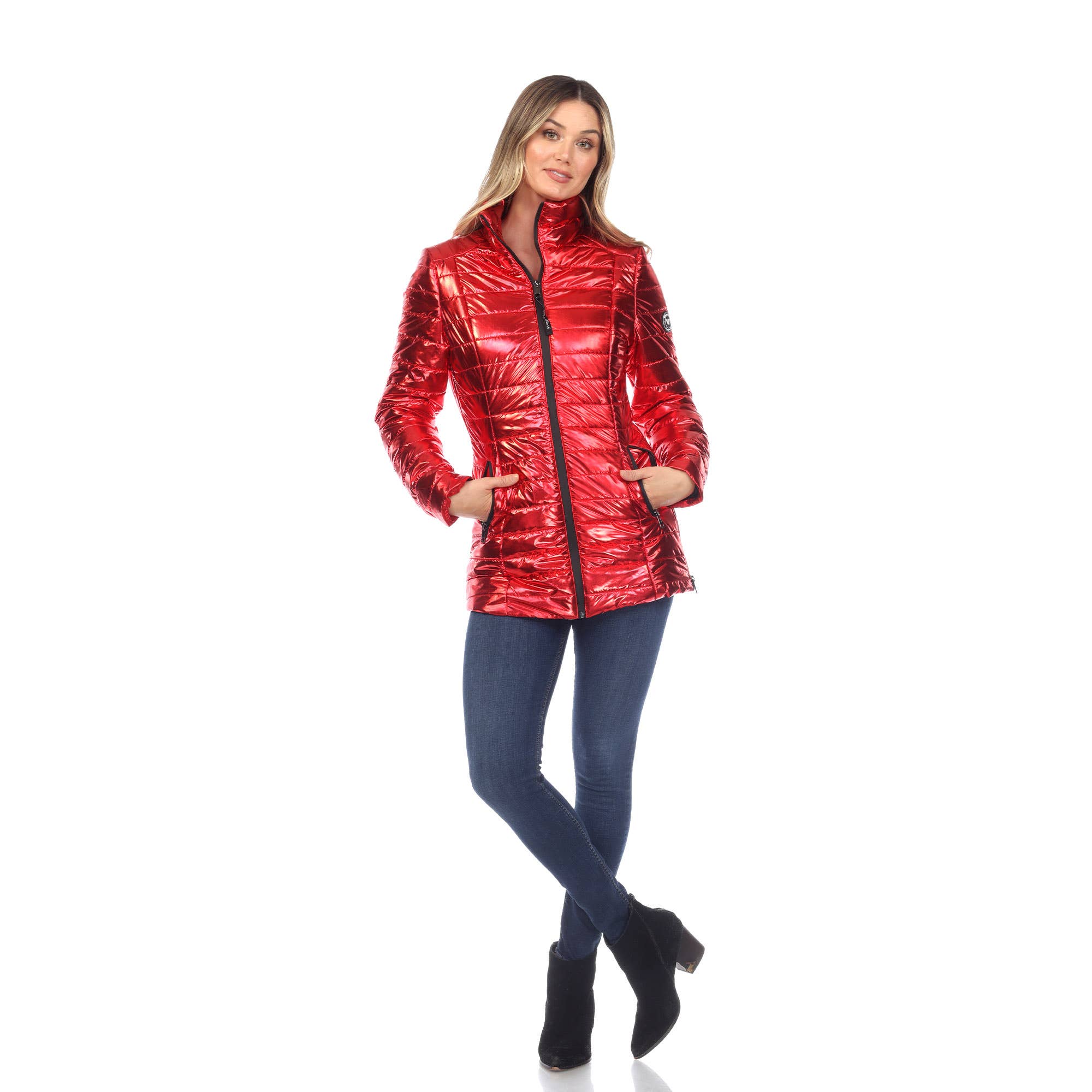WHITE MARK - Wholesale Puffer Jacket - Women's - Women's Metallic Puffer Coat11