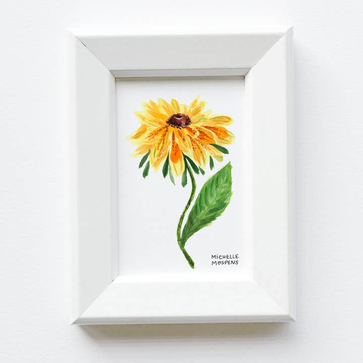 Watercolor Flower Framed Mini Print by Michelle Mospens for wholesale by Michelle Mospens