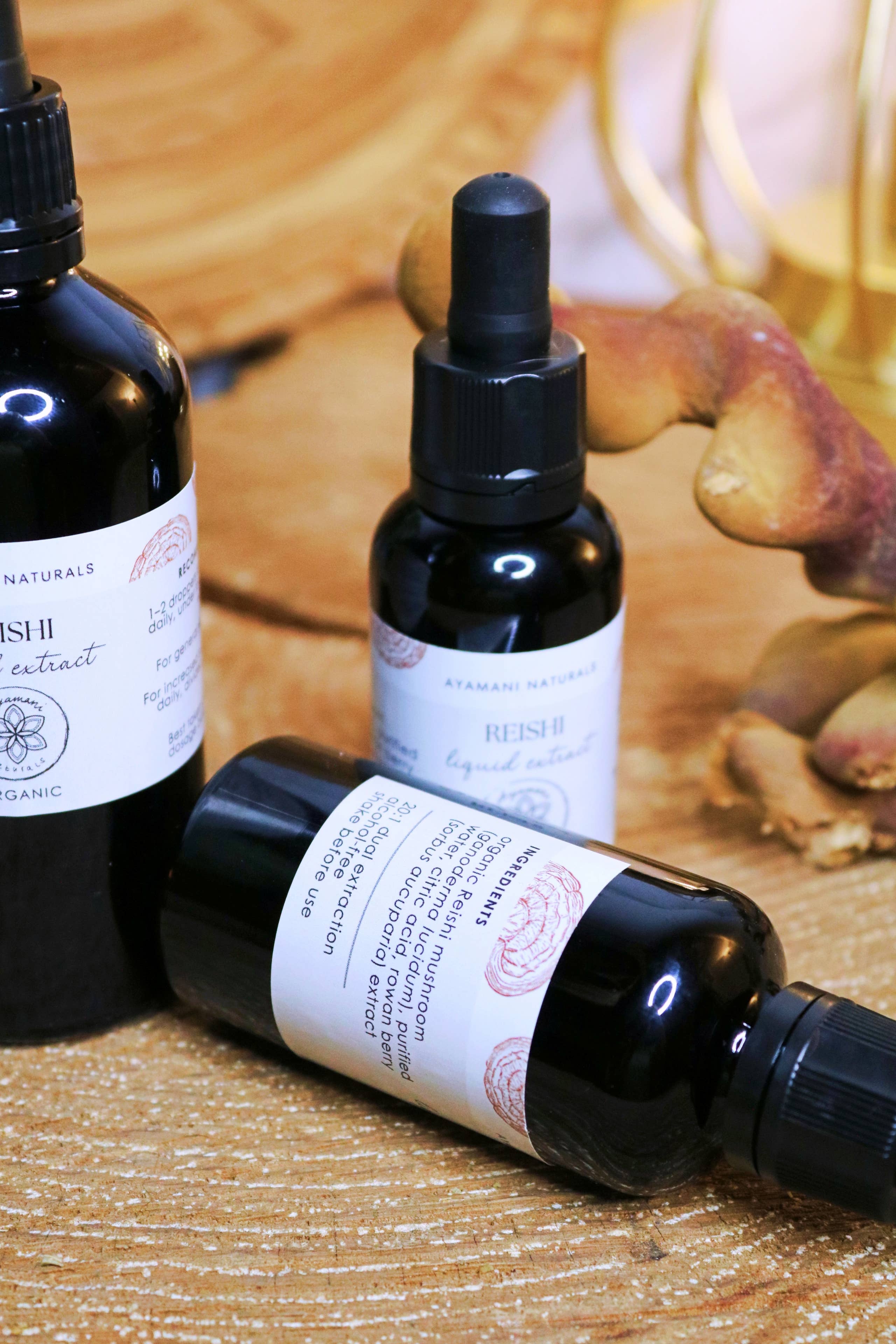 Ayamani Naturals – Tintura por atacado – Extrato Líquido de Cogumelo Reishi, Sem Álcool, 20:1 | ORGÂNICO6