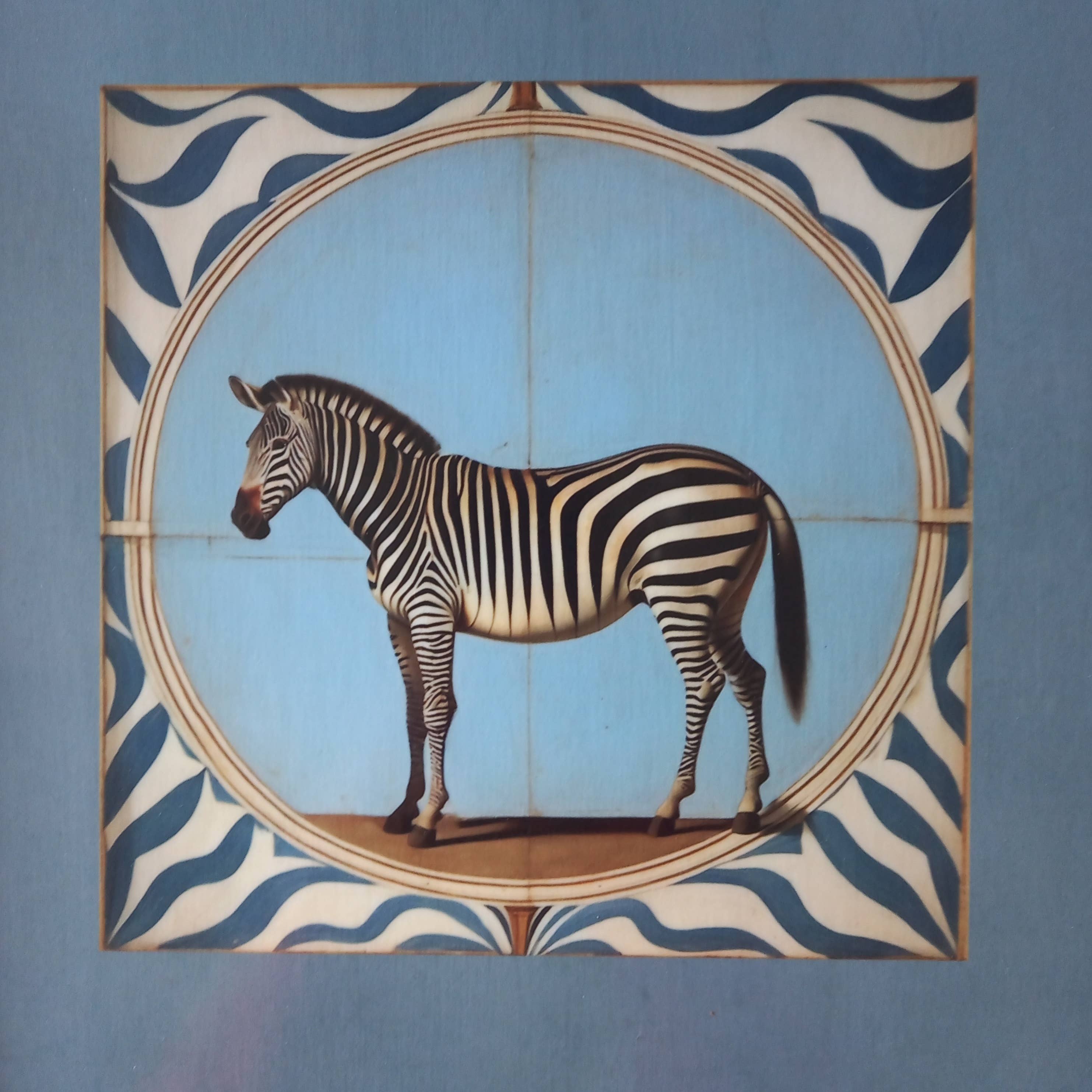Odalisque Paris - Wholesale Decorative Tray - Blue square tray the Zebra3