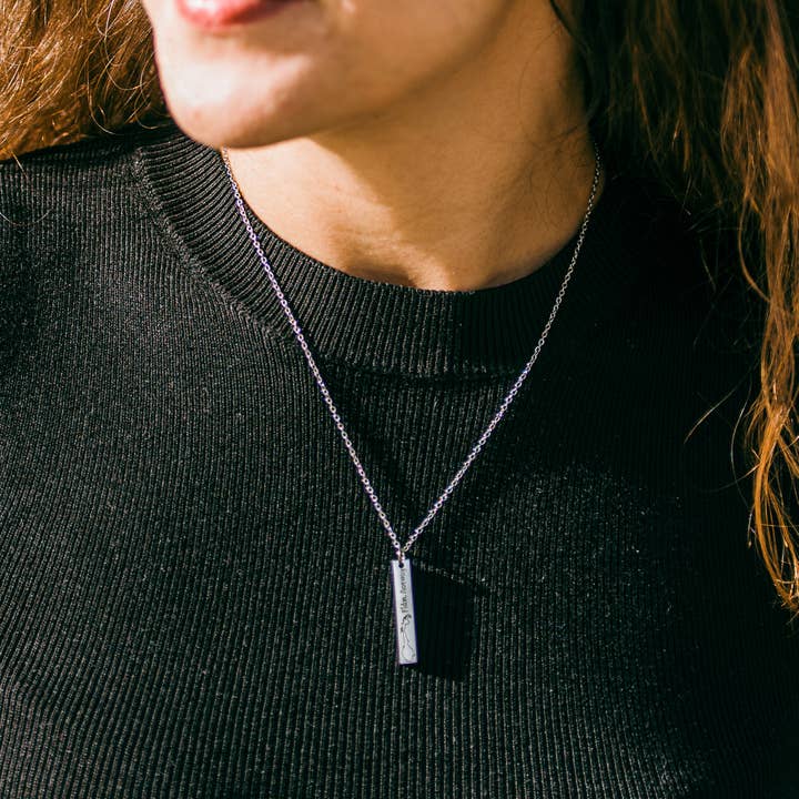 Arthousefern - Wholesale Pendant/Charm Necklace - Flåm, Norway vertical bar necklace- Stainless Steel6