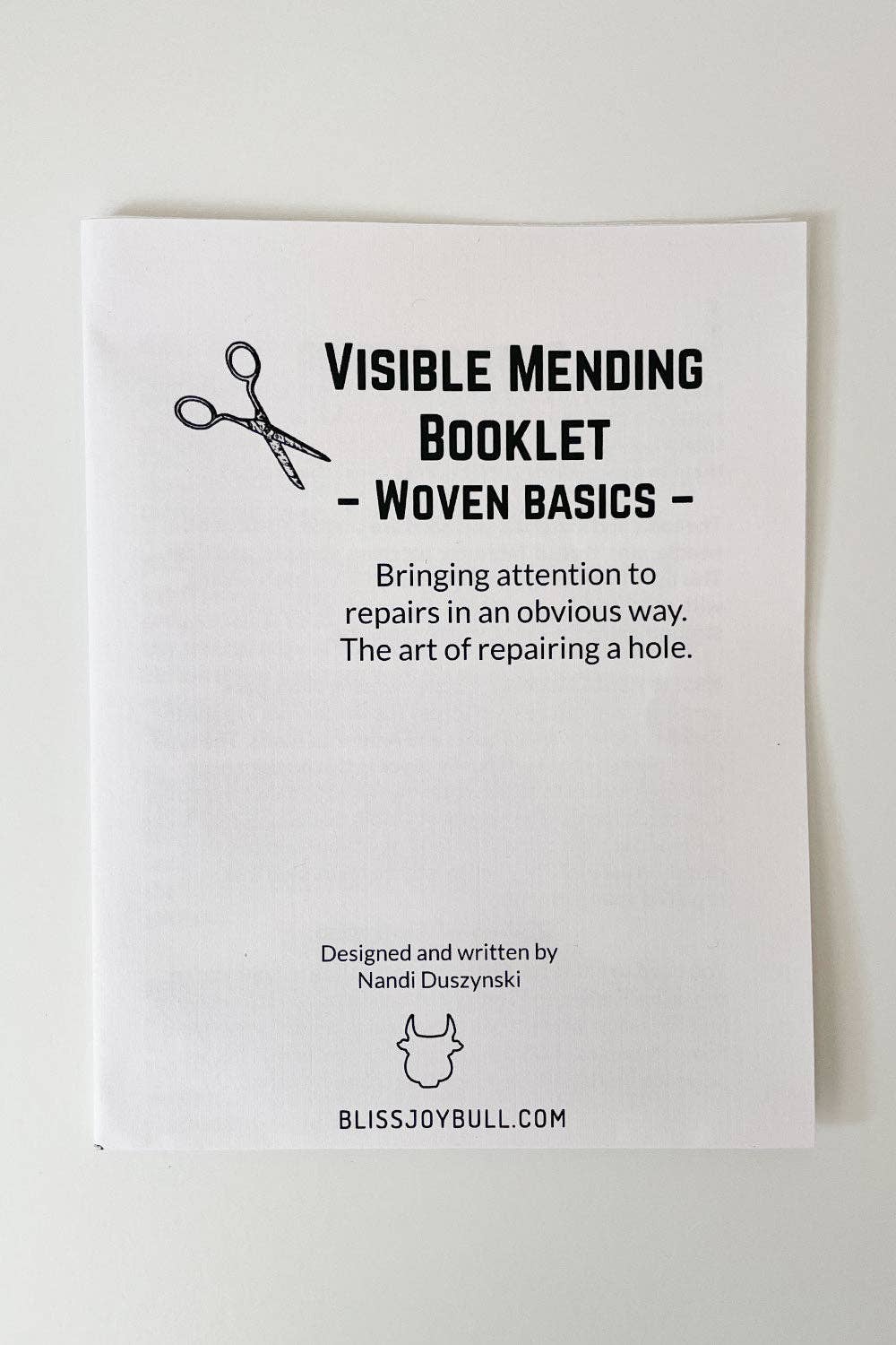 BLISS JOY BULL – wholesale Craft sewing kit – Visible Mending Booklet Zine for Clothing Repair2