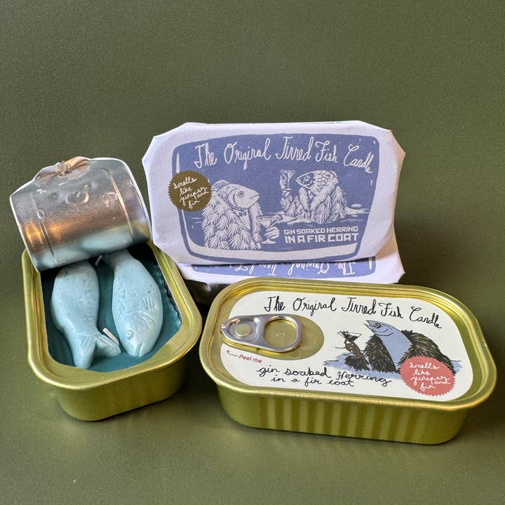 Tinned Candle - Wholesale Novelty Candle - Tinned Fish Candle - Juniper and Fraser Fir