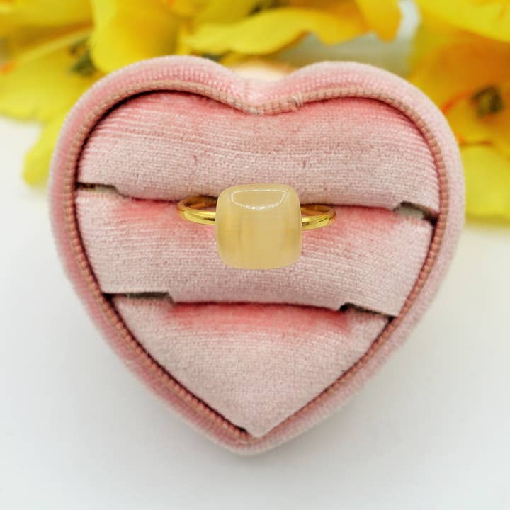 SISSY ~ Verstelbare ring van ROESTVRIJ STAAL met steen voor wholesale door Daemon srls