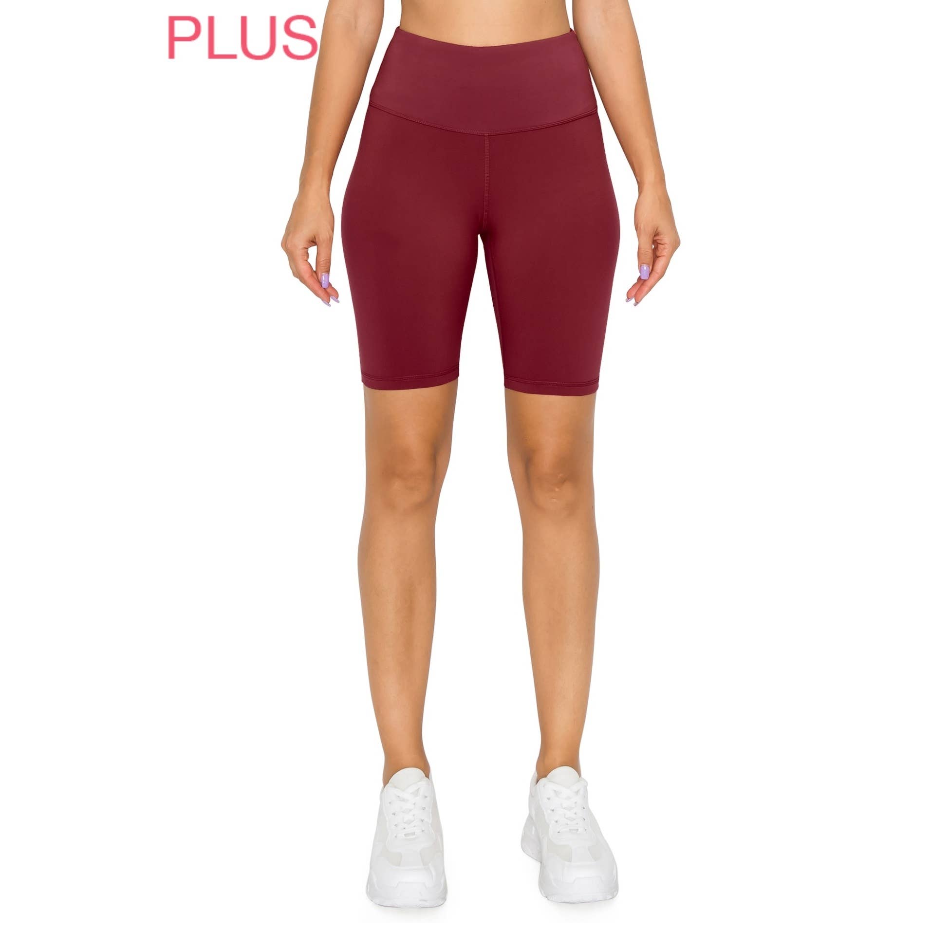 Leggings Depot - Wholesale Athletic Shorts - Women's - Plus Size 8in Inseam Activewear Bike Shorts3