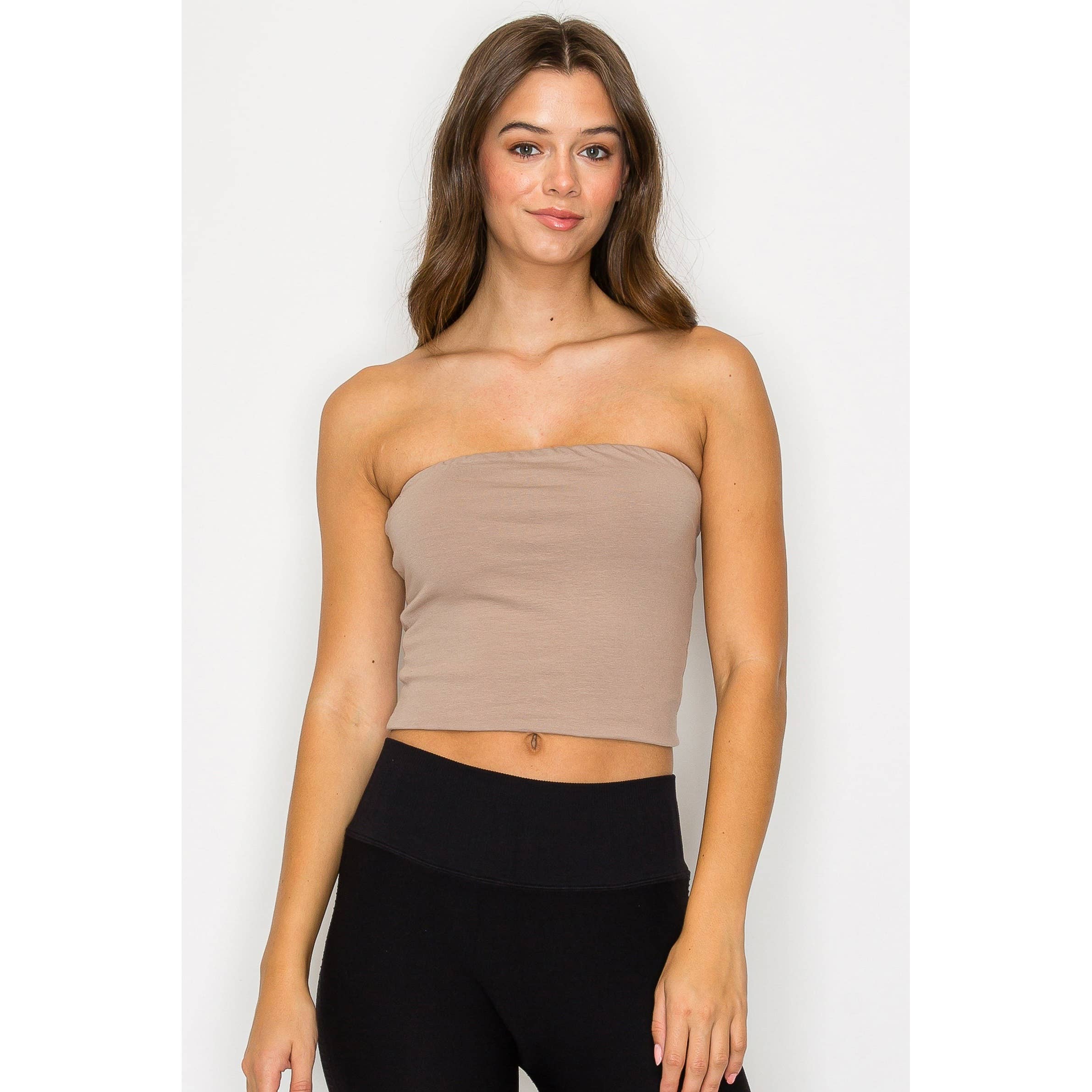 UP CLOTHING - Wholesale Tank Top - Women's - Double Layered Cropped Tube Top7