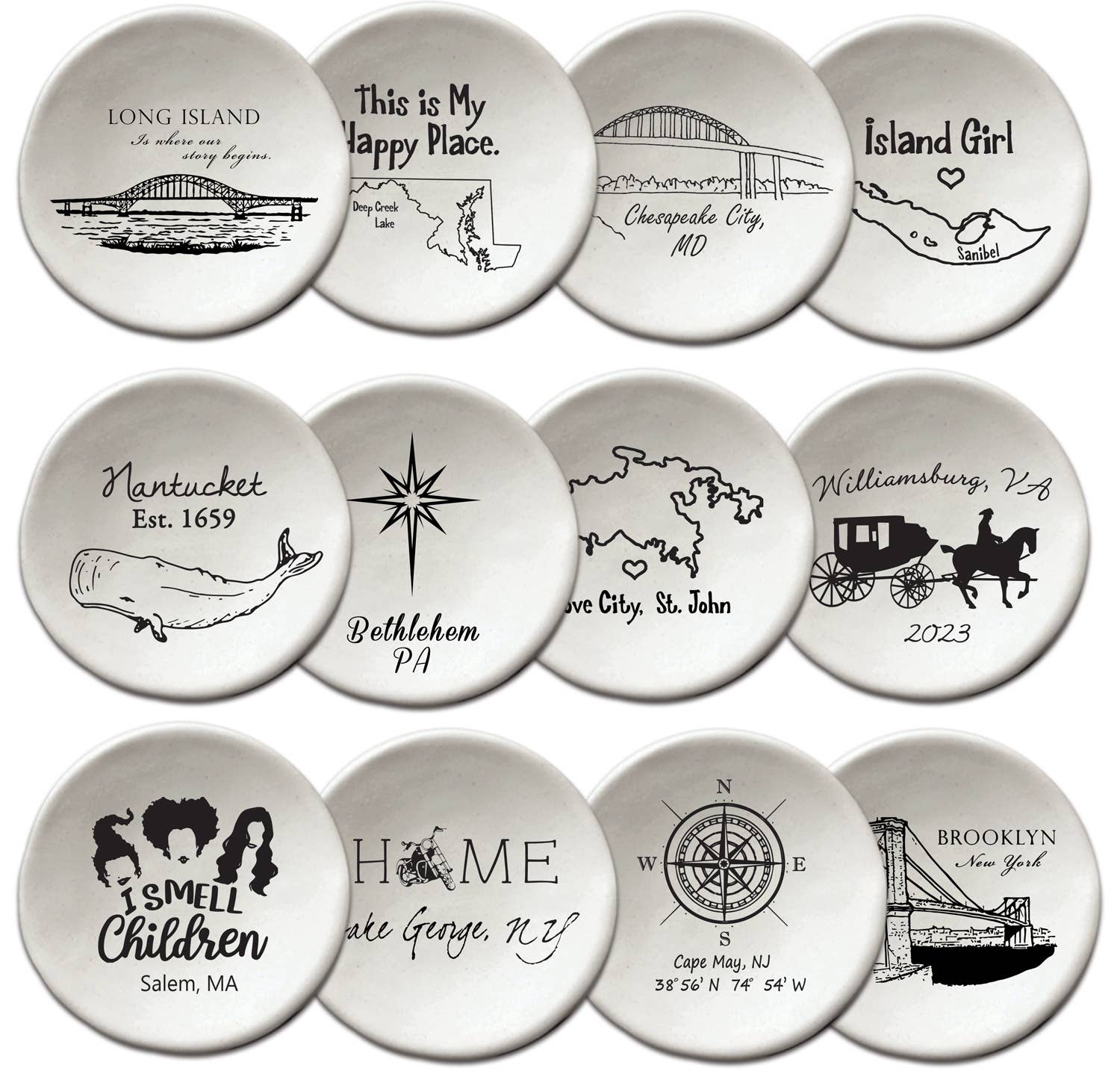 August Ceramics - Wholesale Dinner Plate - CUSTOMIZED dishes with Black logo. Minimum 4dz.
