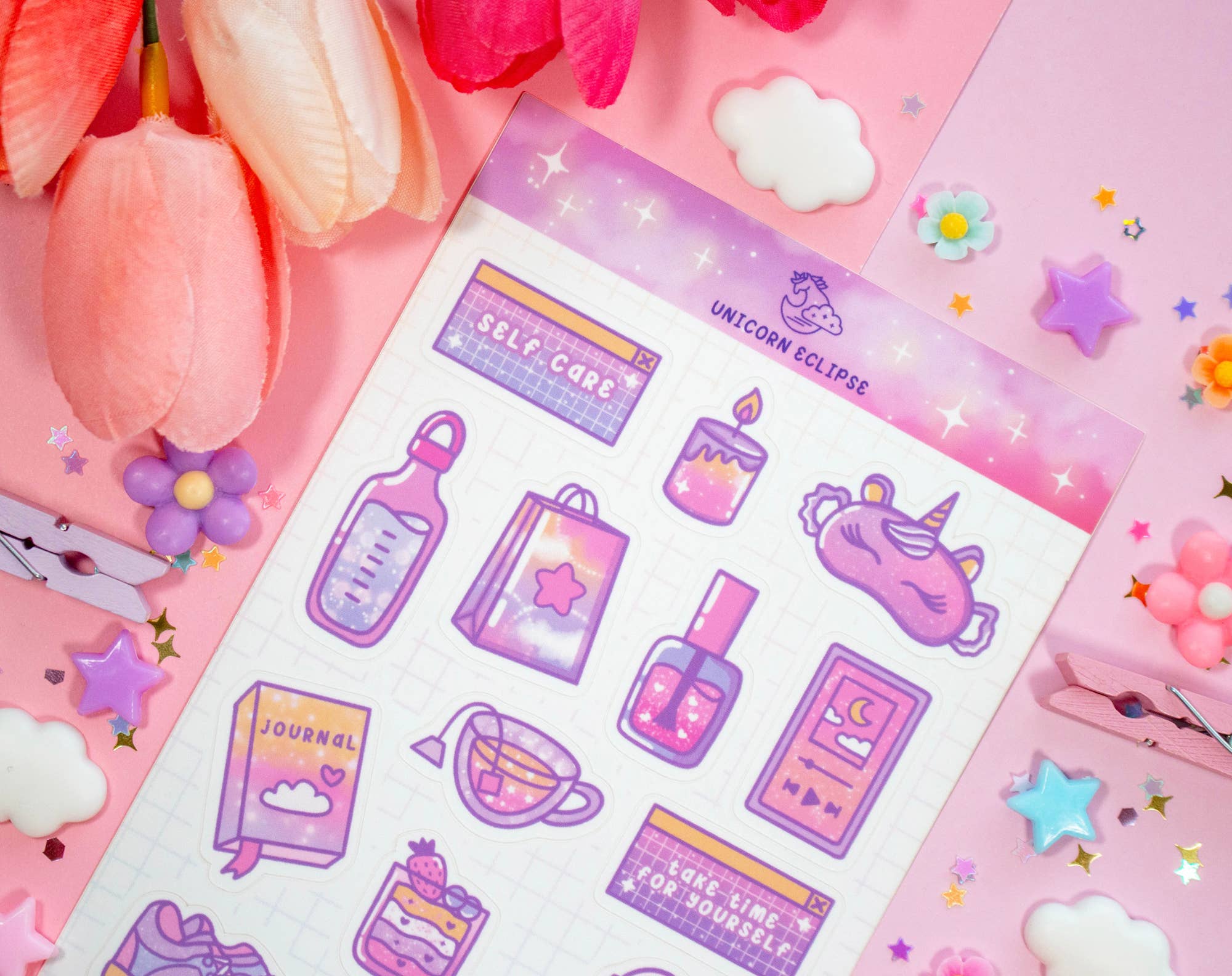 Unicorn Eclipse - Vente Autocollant - Autosoin autocollant feuille2