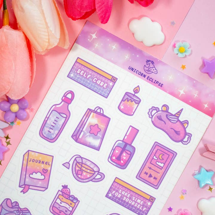 Unicorn Eclipse - Wholesale Sticker - Self Care Sticker Sheet2