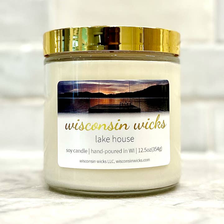 Bougie en pot de soja parfumée « Lake House » Cool et Breezy pour la vente par Wisconsin Wicks