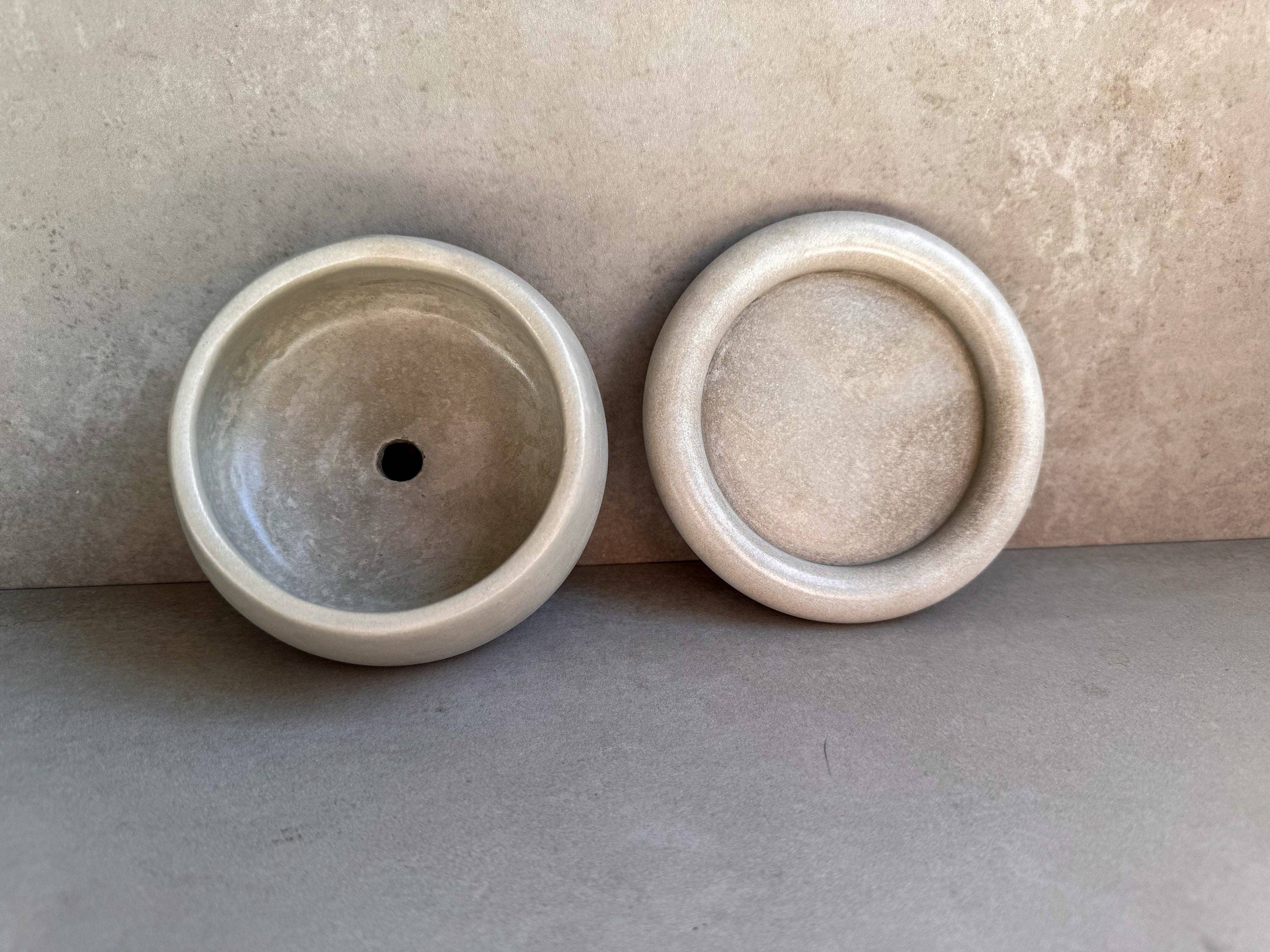 Minimal Loot Design - Vente Pot - Petite jardinière avec drainage, joli pot de fleurs, jardinière à bulles, jardinière succulente, pot décoratif en béton, pot à bonsaï rond, mini-pot potelé7