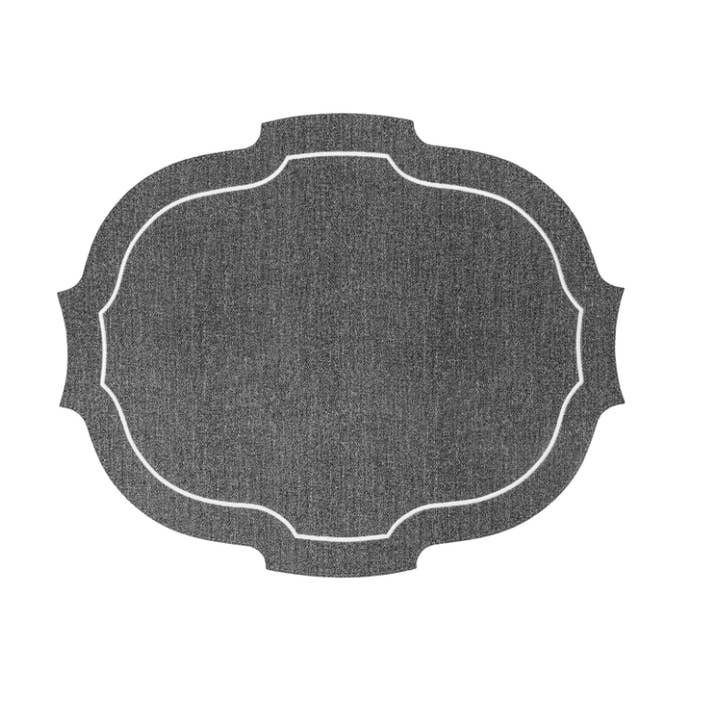 Set de table Paris avec broderie blanche pour la vente par Bold Decor