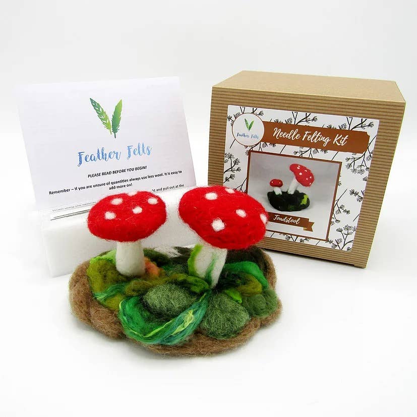 Feather Felts – wholesale Craft sewing kit – Toadstool - Needle Felting Kit0