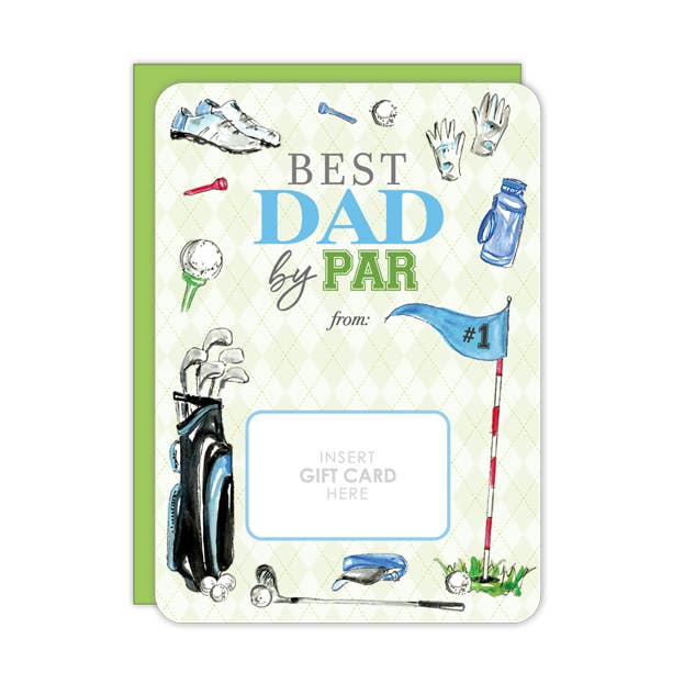 Handpainted Best Dad by Par Gift Card Greeting for wholesale by RosanneBeck Collections