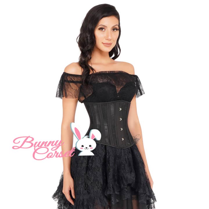 Black Alivia Underbust Mesh Corset G-126 for wholesale on Faire