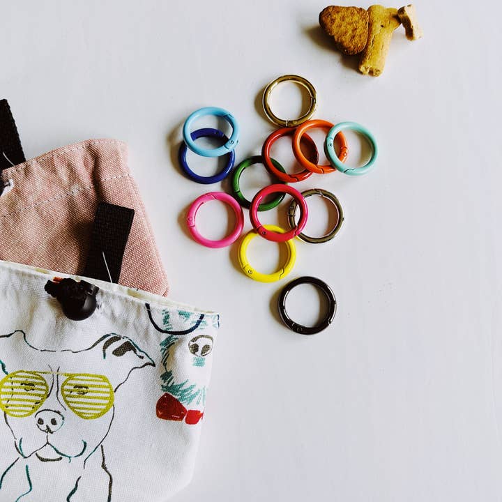 Walking Paws Boutique - Wholesale Keychain - Unisex - add circular clip-on carabiner, Trigger Spring O Rings Round