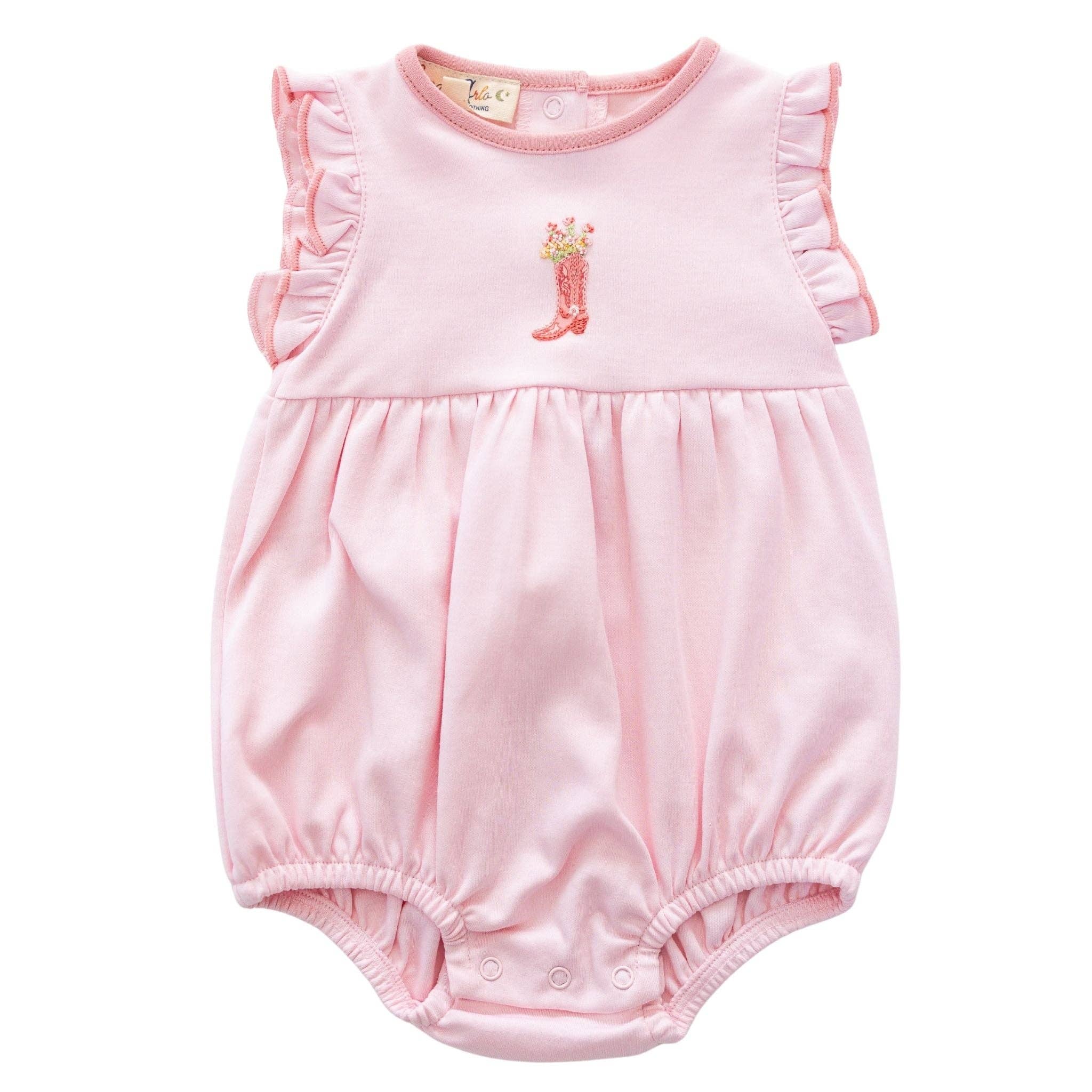 Magnolia Baby - Wholesale Bodysuit (Non-Footed) - Baby - Boots and Blooms Bubble - Pink1