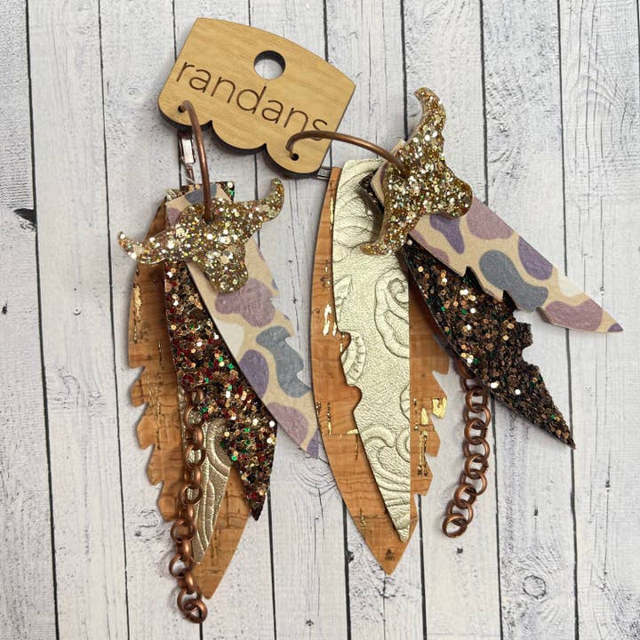 Randans fringe hoop earrings- camo *read entire description prior to ordering* for wholesale by Randans