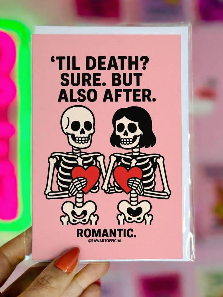 Carte de Saint-Valentin Squelette Amusant • Carte de Vœux Gothique pour Anniversaire pour la vente par Hot Mess Paper Co.