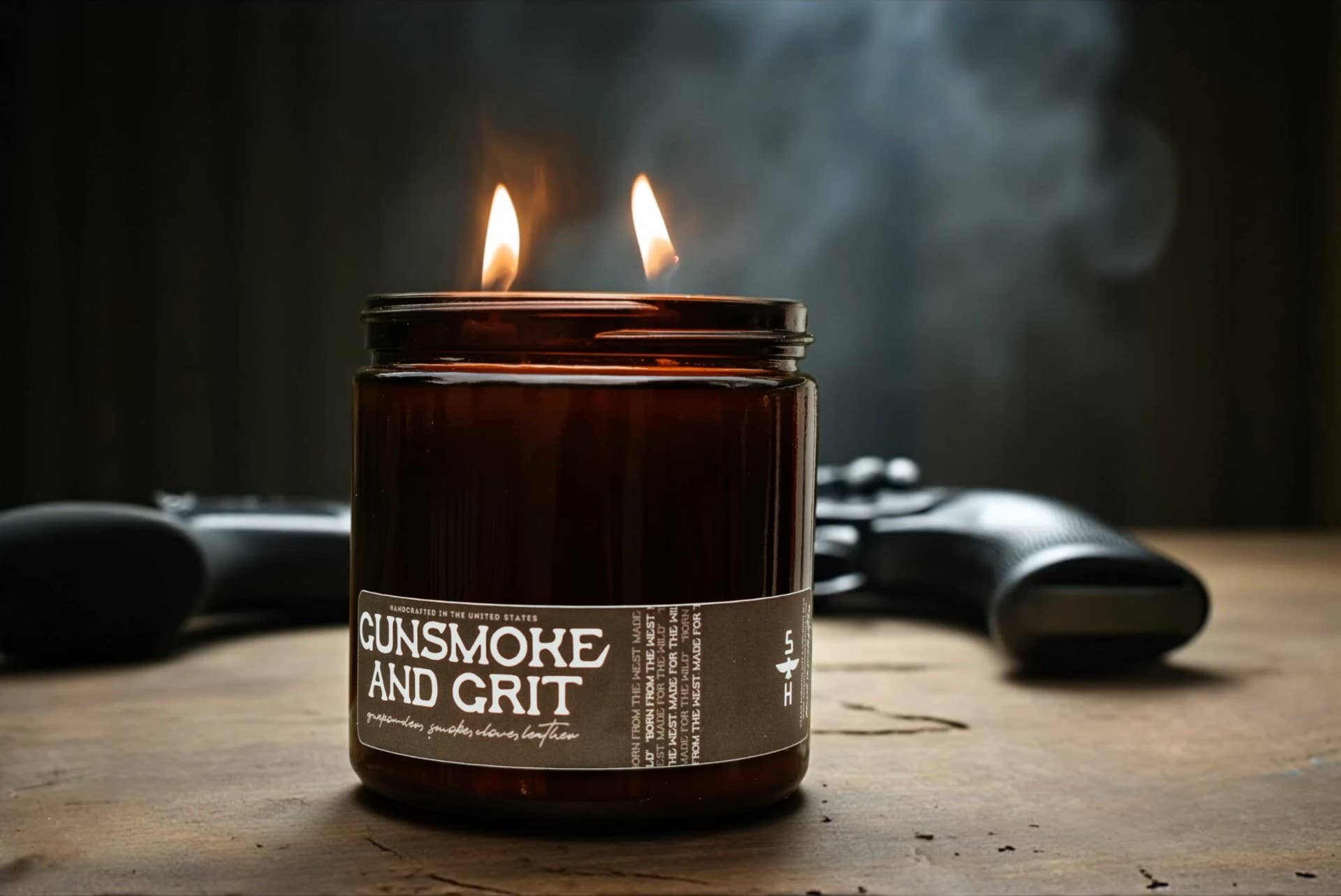 Seventh House Candle - Wholesale Jar/Filled Candle - GUNSMOKE & GRIT - Gunpowder & Clove Candle1