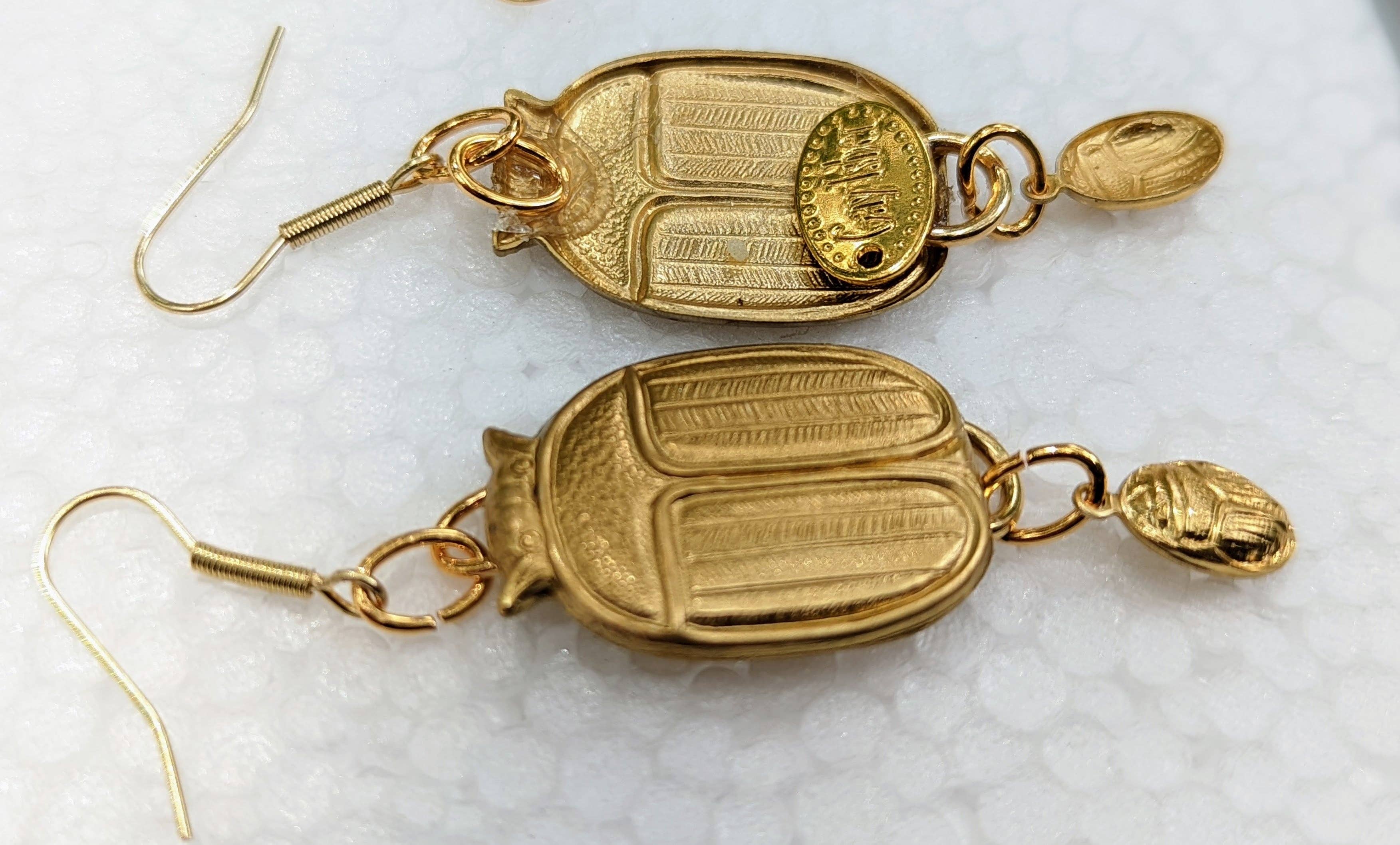 Gay Isber Designs - Wholesale Dangle Earrings - Scarabs + More Scarabs Super Lucky Earrings Brass Pressings USA Made Gay Isber4