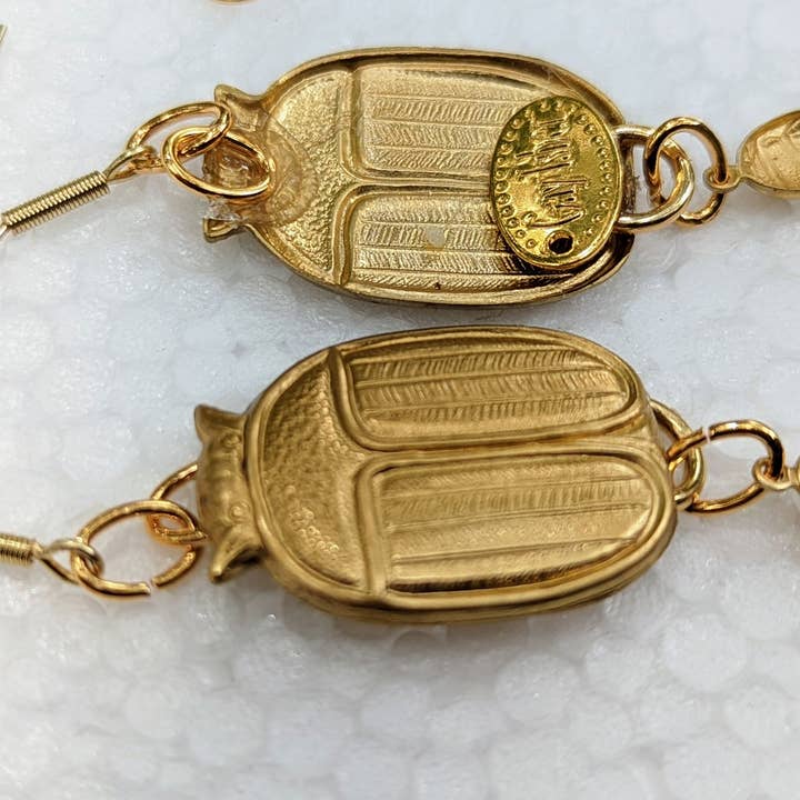 Gay Isber Designs - Wholesale Dangle Earrings - Scarabs + More Scarabs Super Lucky Earrings Brass Pressings USA Made Gay Isber4