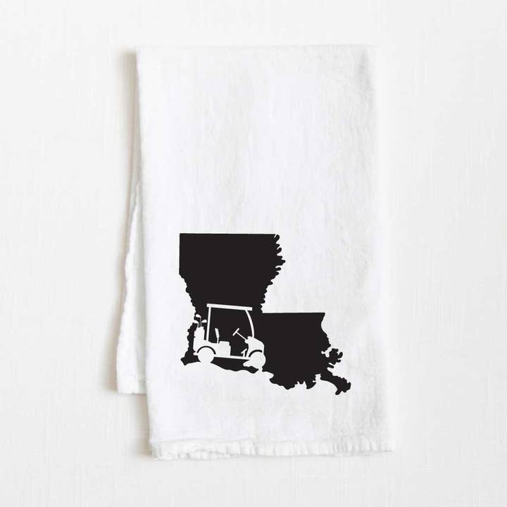Louisiana Golfvogn Stat Melpose Køkkenhåndklæde - 36” x 32” for engroshandel hos Towel Town