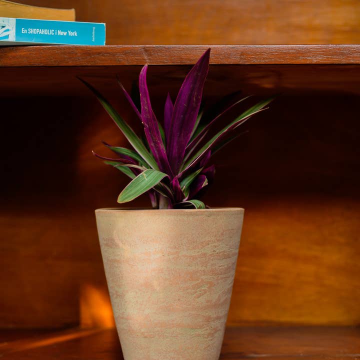 Concrete-washed Terracotta Planter (Medium) for wholesale by Women of the Cloud Forest