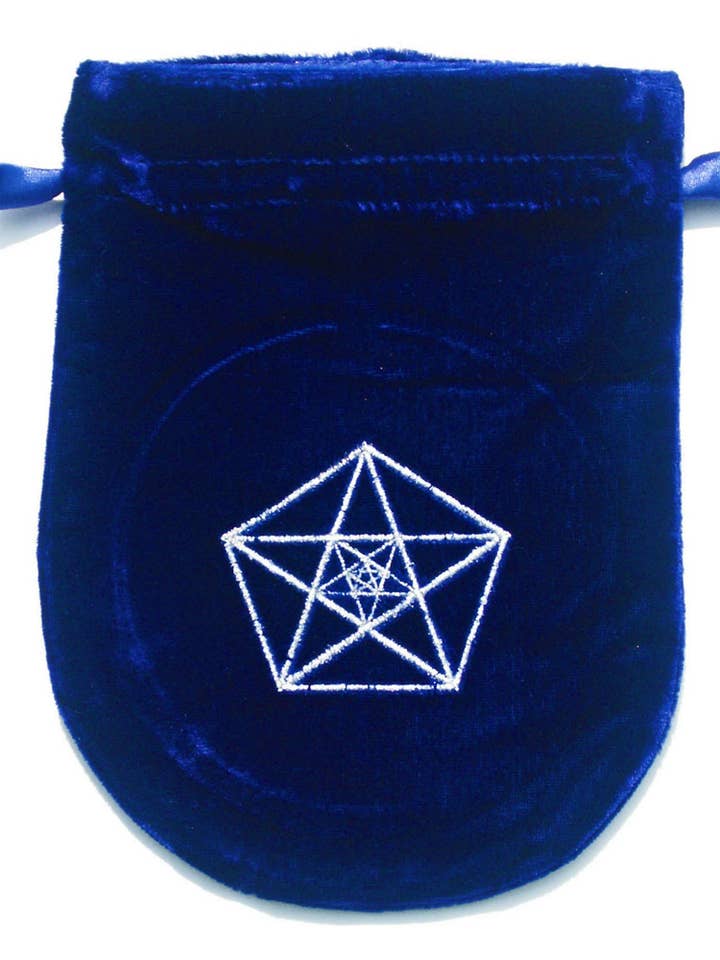 Blue Velvet Triple Pentagram Tarot Bag VTB03 for wholesale by Starlinks Gifts