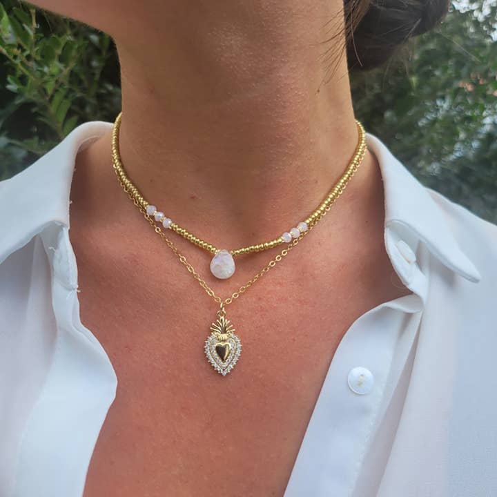 Moira Bijoux Creation - Wholesale Pendant/Charm Necklace - Mohavena moonstone necklace1