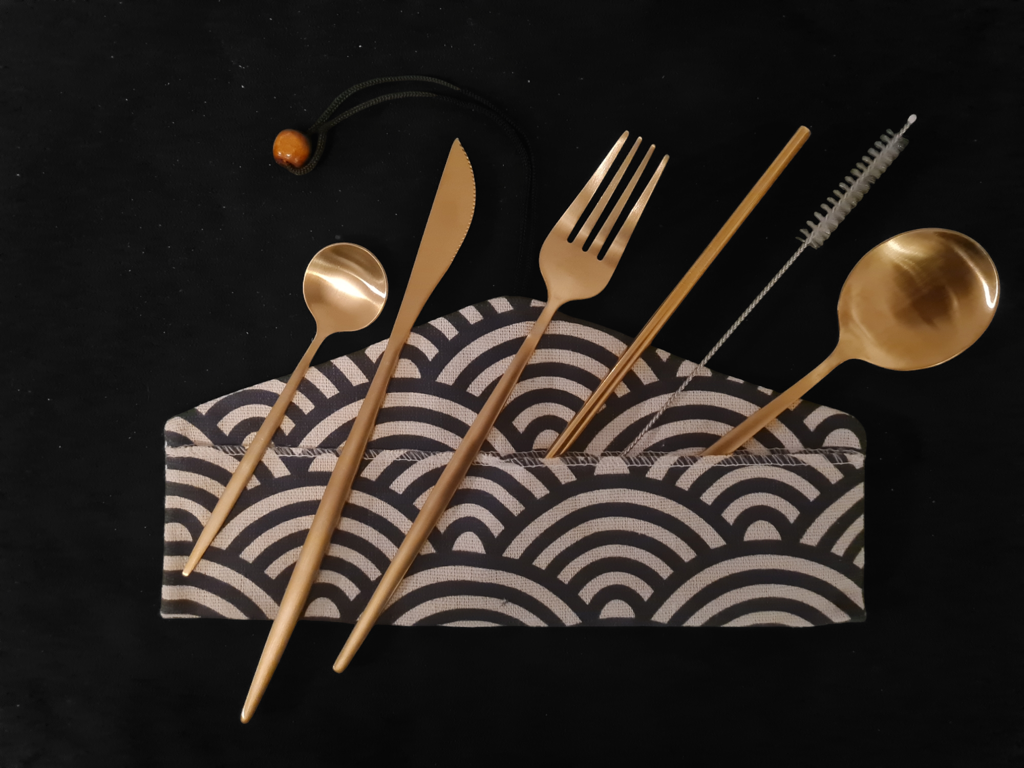 Sostraw & SmartThings - Wholesale Assorted Cutlery Set - Picnic / Office / On the Go Cutlery Set - 8 pouches/5 colors4
