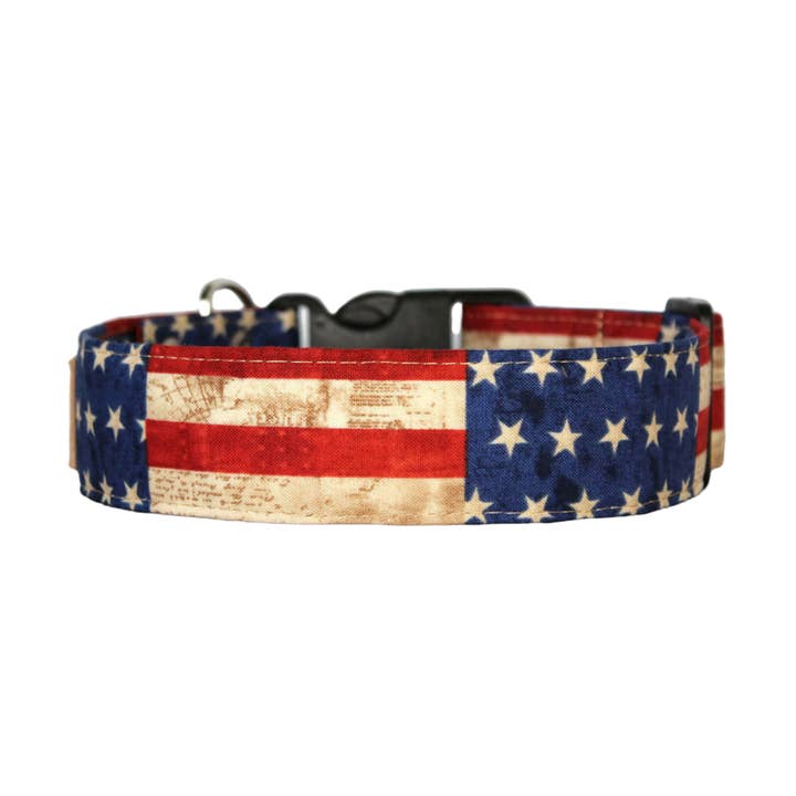 American flag dog collar - The USA patriotic dog collar for wholesale by Paper Chasing Collars Dog Accessories
