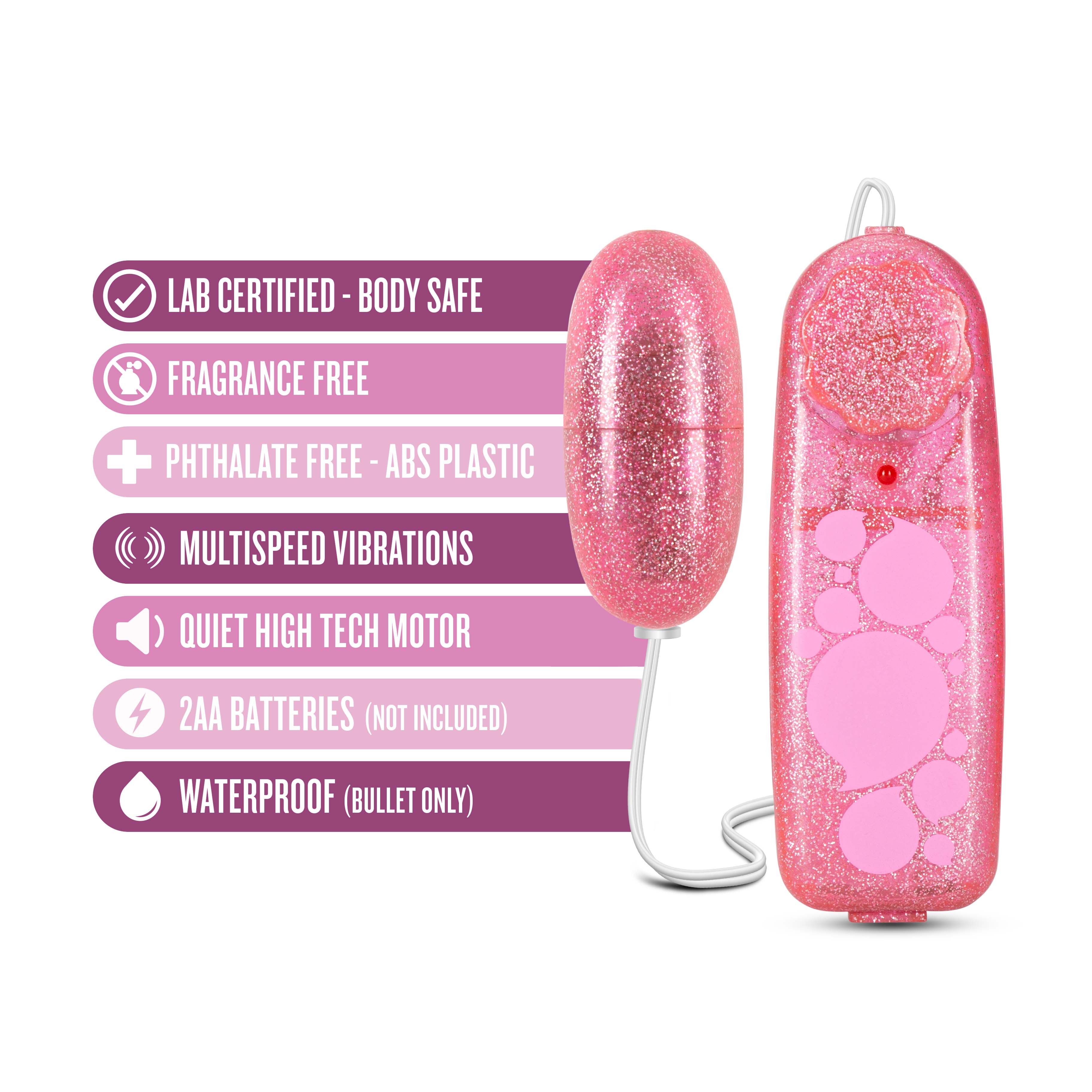 Blush - Wholesale Sex Toy - B Yours - Glitter Power Bullet - Pink1