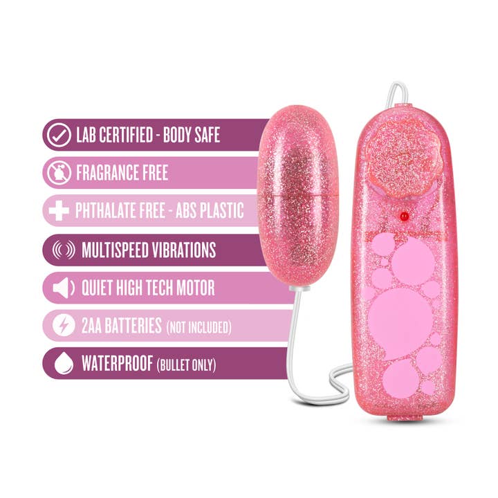 Blush - Wholesale Sex Toy - B Yours - Glitter Power Bullet - Pink1