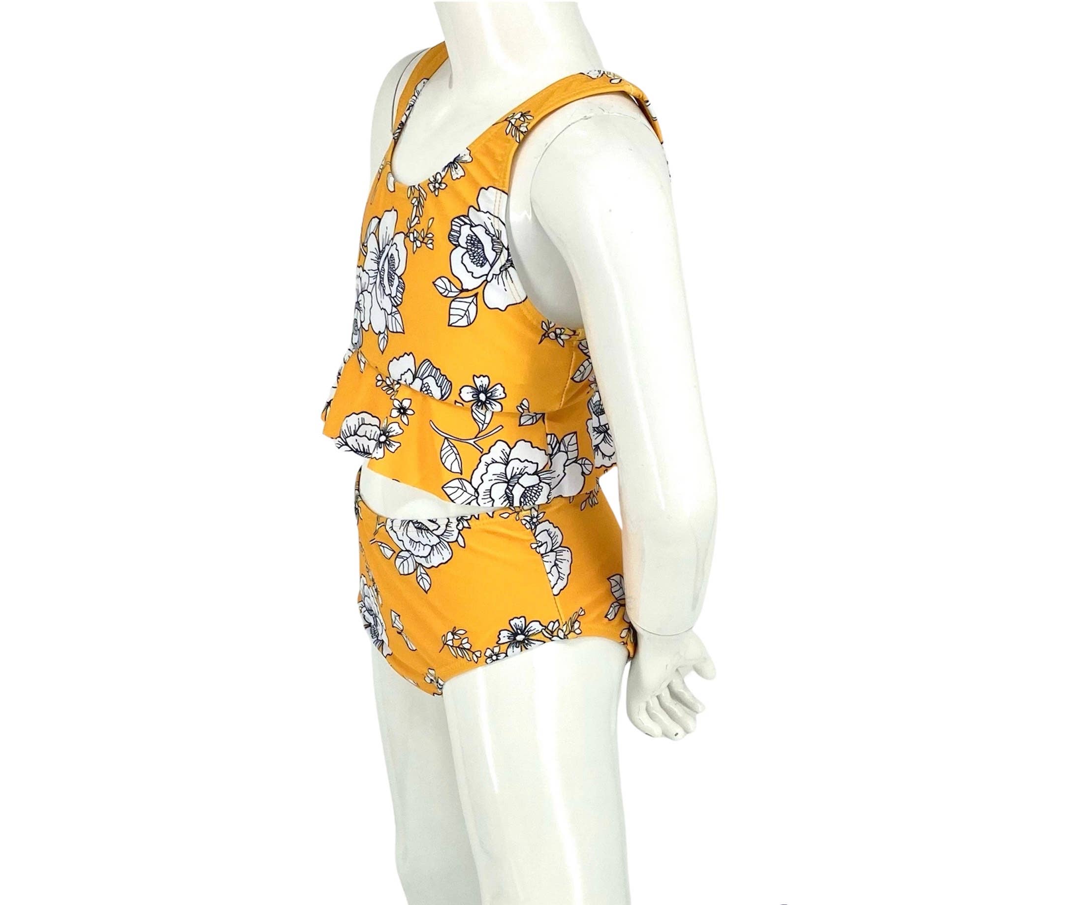 MARINA WEST SWIM – wholesale Baddräkt i två delar – barn – Sport-bh tankini 2 st -Rose Senap1