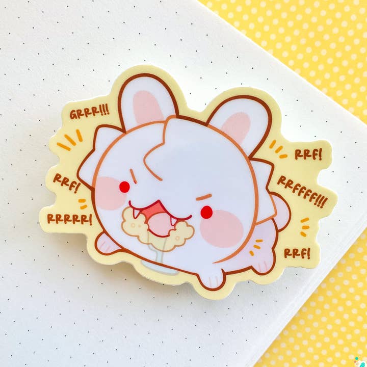 “Rabid Rabbit” Vinyl Sticker for wholesale by Loppy Rae