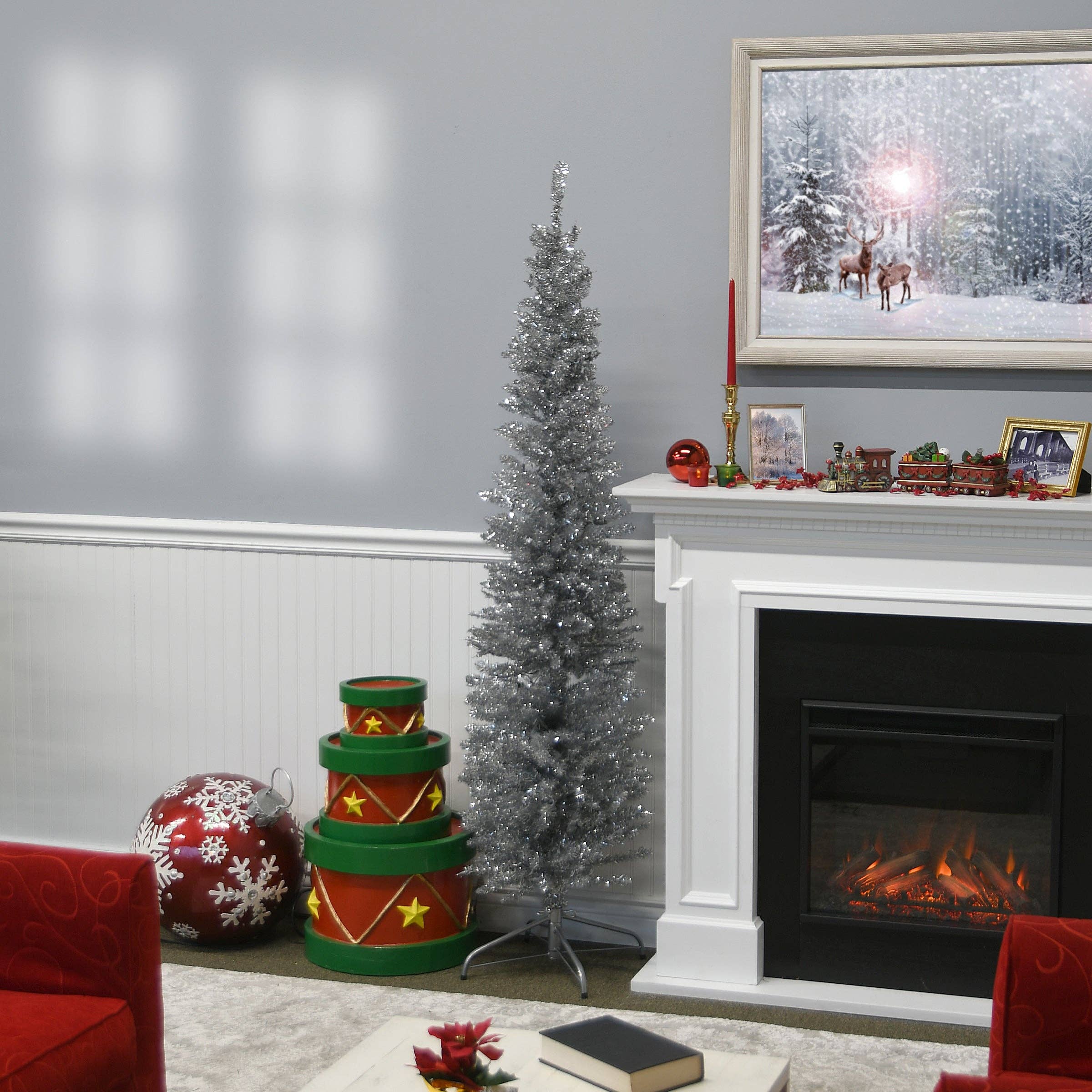 National Tree Company - Wholesale Artificial Christmas Tree - 6 ft. Tinsel Collection Silver Tree2