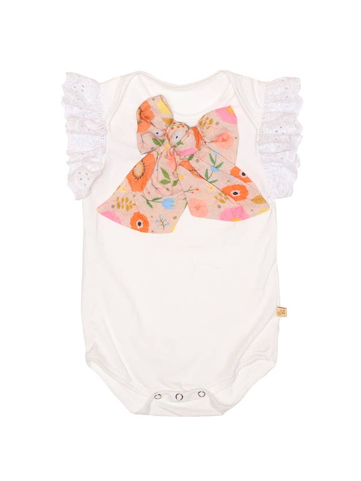 Bow Appliqué Onesie Flower for wholesale by Alex & Ant